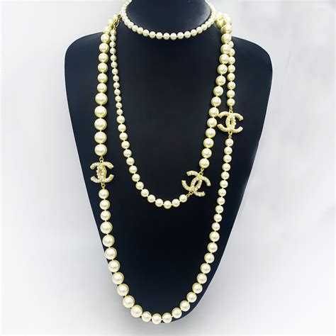 high quality replica chanel pearl necklace|chanel pearl necklace etsy.